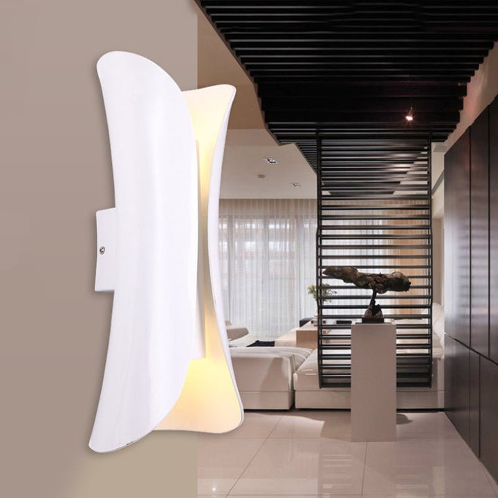 Skørter | Metal Black/White Wall Lamp Curved 2-Light Modernist Wall Light Fixture, 33cm/53cm/76cm H