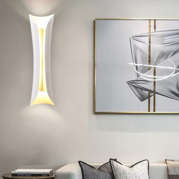 Skørter | Metal Black/White Wall Lamp Curved 2-Light Modernist Wall Light Fixture, 33cm/53cm/76cm H