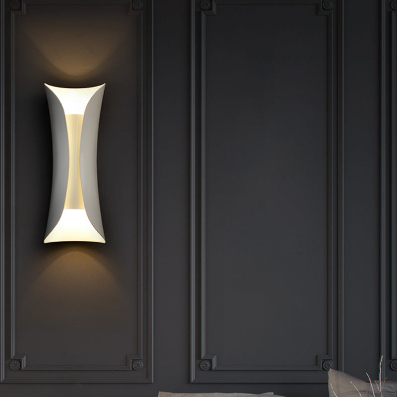 Skørter | Metal Black/White Wall Lamp Curved 2-Light Modernist Wall Light Fixture, 33cm/53cm/76cm H