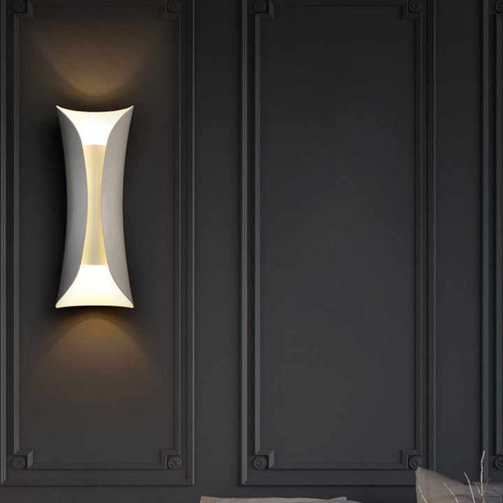 Skørter | Metal Black/White Wall Lamp Curved 2-Light Modernist Wall Light Fixture, 33cm/53cm/76cm H
