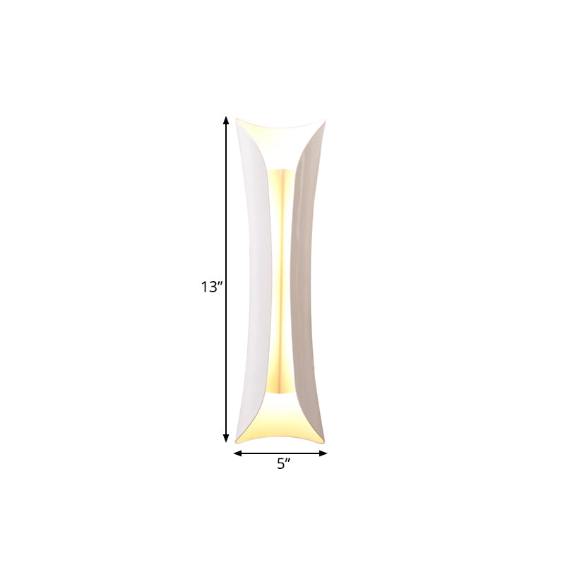 Skørter | Metal Black/White Wall Lamp Curved 2-Light Modernist Wall Light Fixture, 33cm/53cm/76cm H