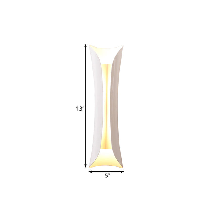 Skørter | Metal Black/White Wall Lamp Curved 2-Light Modernist Wall Light Fixture, 33cm/53cm/76cm H