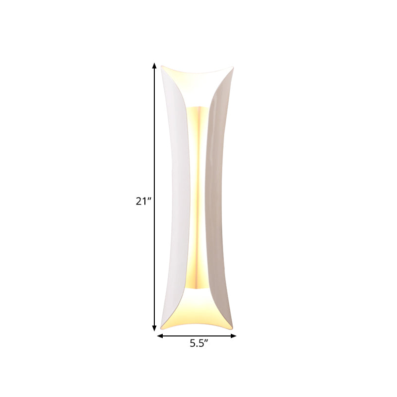 Skørter | Metal Black/White Wall Lamp Curved 2-Light Modernist Wall Light Fixture, 33cm/53cm/76cm H