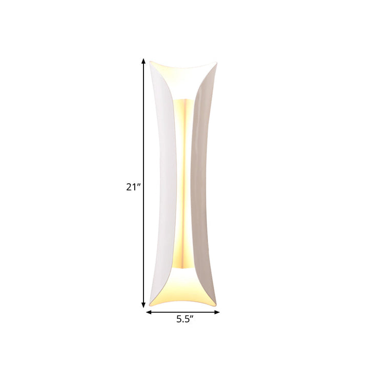 Skørter | Metal Black/White Wall Lamp Curved 2-Light Modernist Wall Light Fixture, 33cm/53cm/76cm H