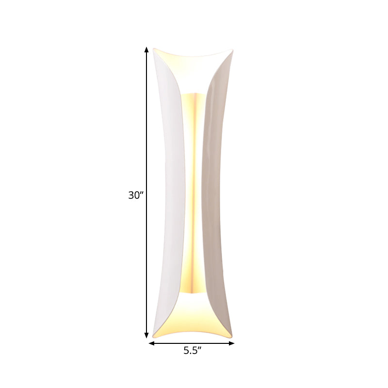 Skørter | Metal Black/White Wall Lamp Curved 2-Light Modernist Wall Light Fixture, 33cm/53cm/76cm H