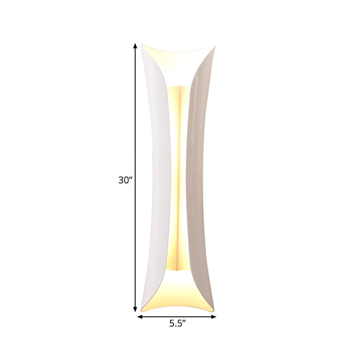 Skørter | Metal Black/White Wall Lamp Curved 2-Light Modernist Wall Light Fixture, 33cm/53cm/76cm H