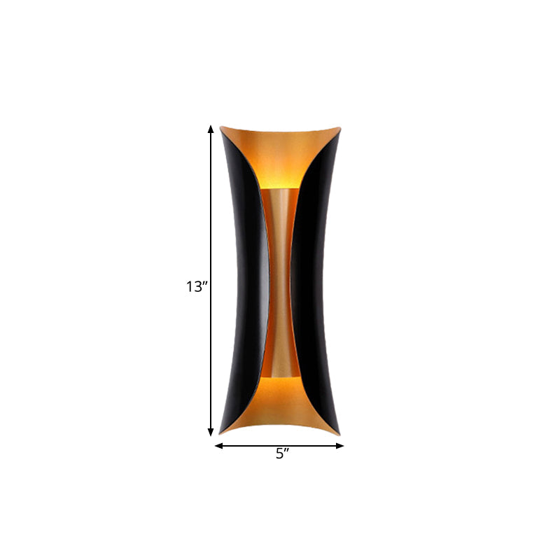 Skørter | Modern Curl Wall Lamp 13"/21"/30" Height 2 Lights Metallic Indoor Wall Lighting in Black