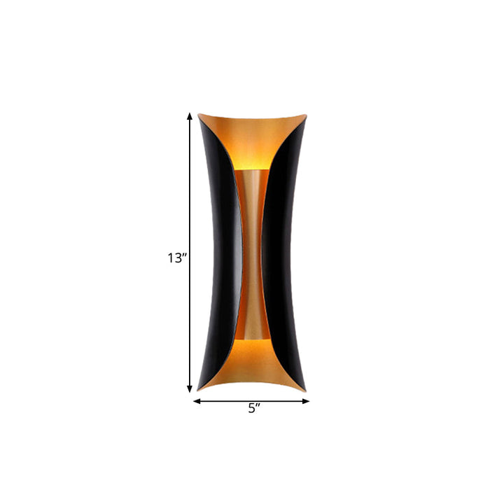 Skørter | Modern Curl Wall Lamp 13"/21"/30" Height 2 Lights Metallic Indoor Wall Lighting in Black