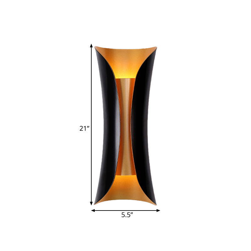 Skørter | Modern Curl Wall Lamp 13"/21"/30" Height 2 Lights Metallic Indoor Wall Lighting in Black
