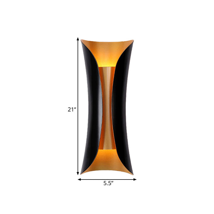 Skørter | Modern Curl Wall Lamp 13"/21"/30" Height 2 Lights Metallic Indoor Wall Lighting in Black