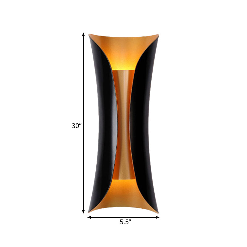 Skørter | Modern Curl Wall Lamp 13"/21"/30" Height 2 Lights Metallic Indoor Wall Lighting in Black