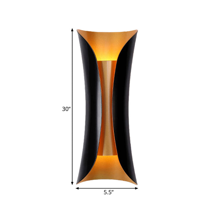 Skørter | Modern Curl Wall Lamp 13"/21"/30" Height 2 Lights Metallic Indoor Wall Lighting in Black