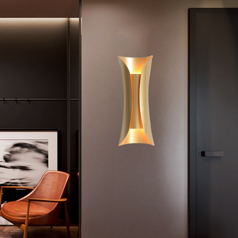 Skørter | 13"/21"/30" H 2 Heads Wall Light Sconce Simplicity Shaped Metal Wall Mount Lamp, Brass/Gold/Natural Wood Finish