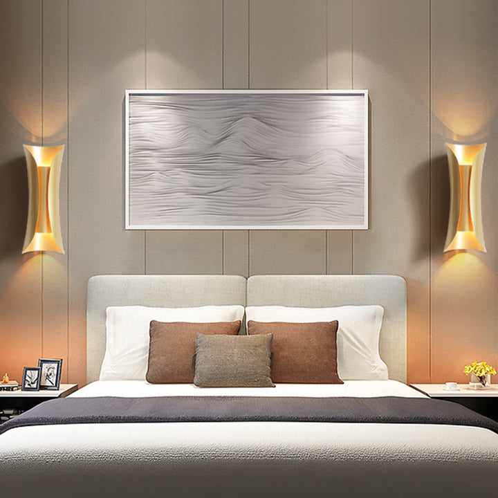 Skørter | 13"/21"/30" H 2 Heads Wall Light Sconce Simplicity Shaped Metal Wall Mount Lamp, Brass/Gold/Natural Wood Finish