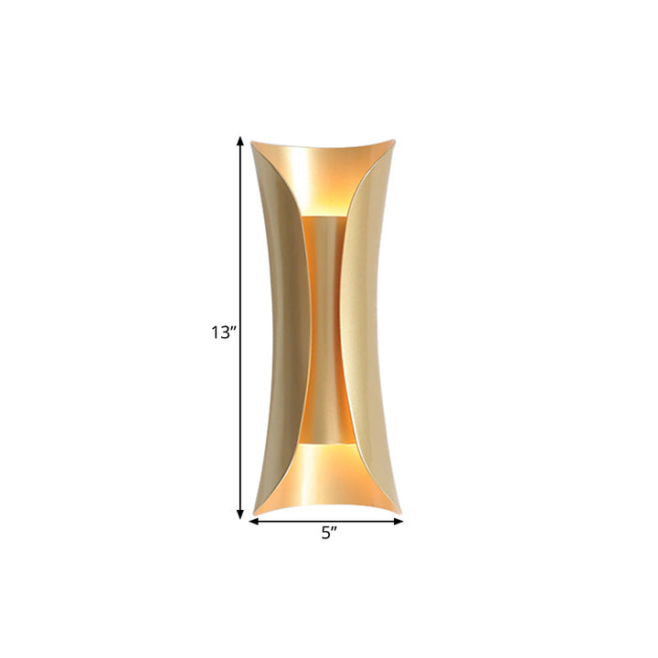 Skørter | 13"/21"/30" H 2 Heads Wall Light Sconce Simplicity Shaped Metal Wall Mount Lamp, Brass/Gold/Natural Wood Finish