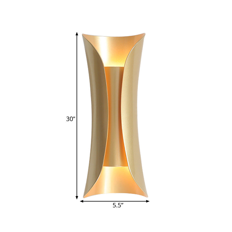 Skørter | 13"/21"/30" H 2 Heads Wall Light Sconce Simplicity Shaped Metal Wall Mount Lamp, Brass/Gold/Natural Wood Finish