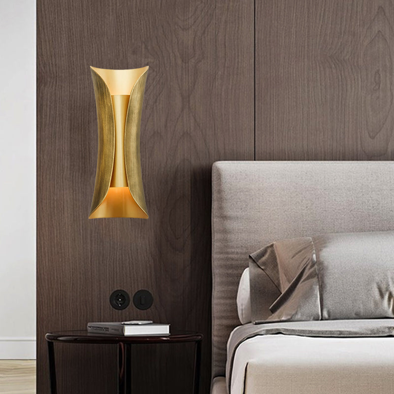 Skørter | 13"/21"/30" H 2 Heads Wall Light Sconce Simplicity Shaped Metal Wall Mount Lamp, Brass/Gold/Natural Wood Finish