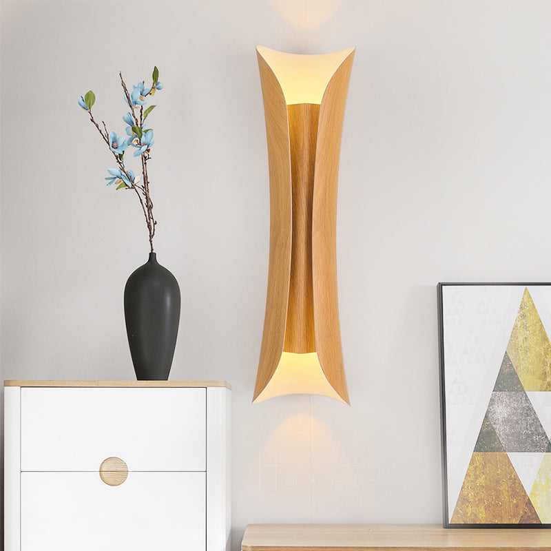 Skørter | 13"/21"/30" H 2 Heads Wall Light Sconce Simplicity Shaped Metal Wall Mount Lamp, Brass/Gold/Natural Wood Finish