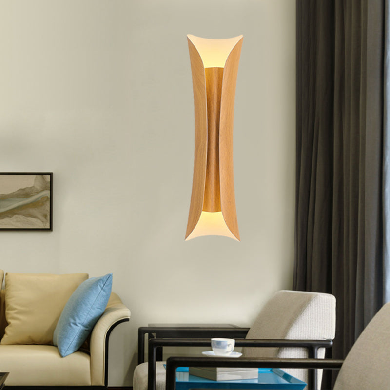 Skørter | 13"/21"/30" H 2 Heads Wall Light Sconce Simplicity Shaped Metal Wall Mount Lamp, Brass/Gold/Natural Wood Finish