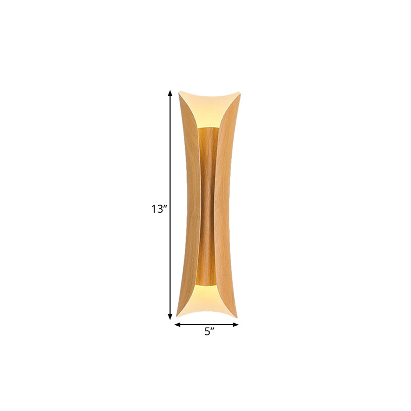 Skørter | 13"/21"/30" H 2 Heads Wall Light Sconce Simplicity Shaped Metal Wall Mount Lamp, Brass/Gold/Natural Wood Finish