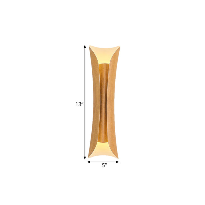 Skørter | 13"/21"/30" H 2 Heads Wall Light Sconce Simplicity Shaped Metal Wall Mount Lamp, Brass/Gold/Natural Wood Finish