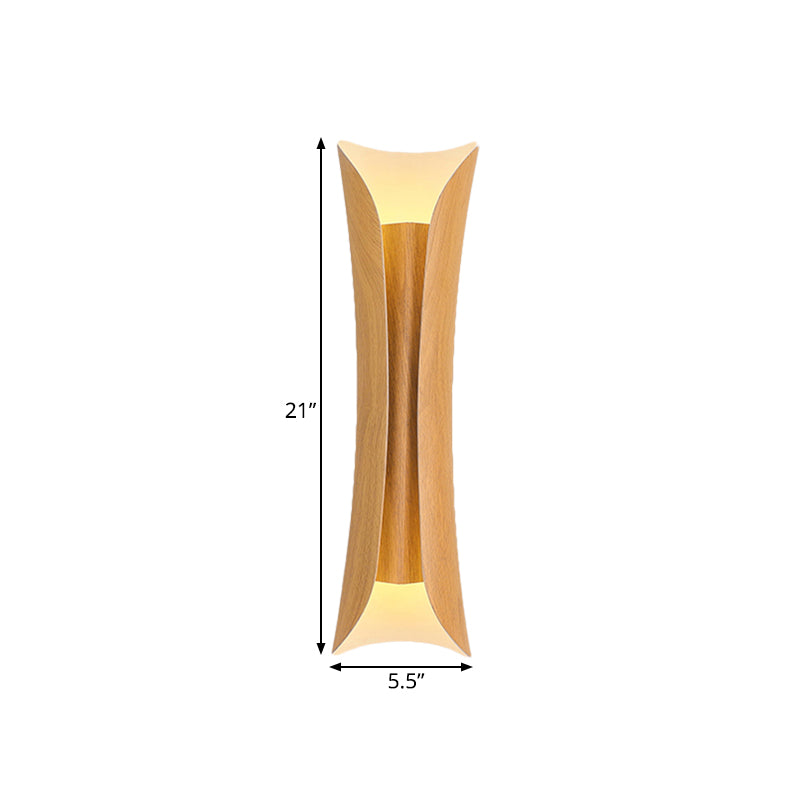 Skørter | 13"/21"/30" H 2 Heads Wall Light Sconce Simplicity Shaped Metal Wall Mount Lamp, Brass/Gold/Natural Wood Finish