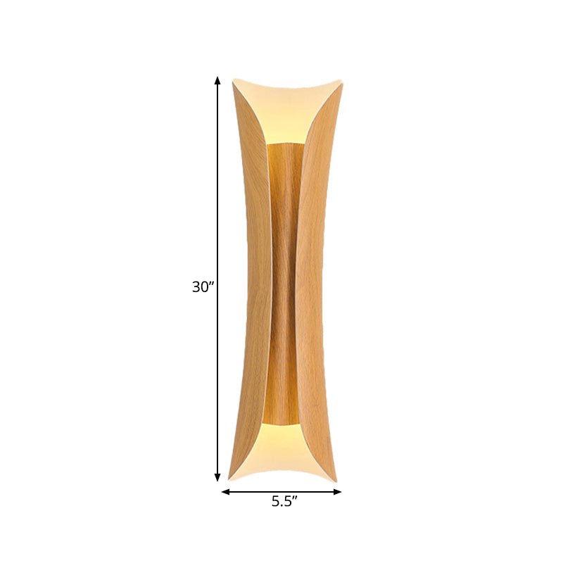 Skørter | 13"/21"/30" H 2 Heads Wall Light Sconce Simplicity Shaped Metal Wall Mount Lamp, Brass/Gold/Natural Wood Finish