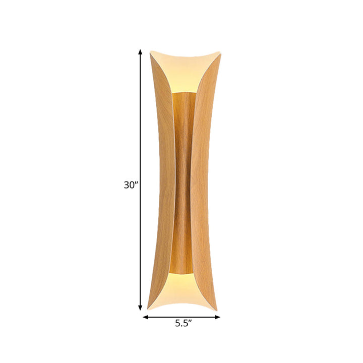 Skørter | 13"/21"/30" H 2 Heads Wall Light Sconce Simplicity Shaped Metal Wall Mount Lamp, Brass/Gold/Natural Wood Finish