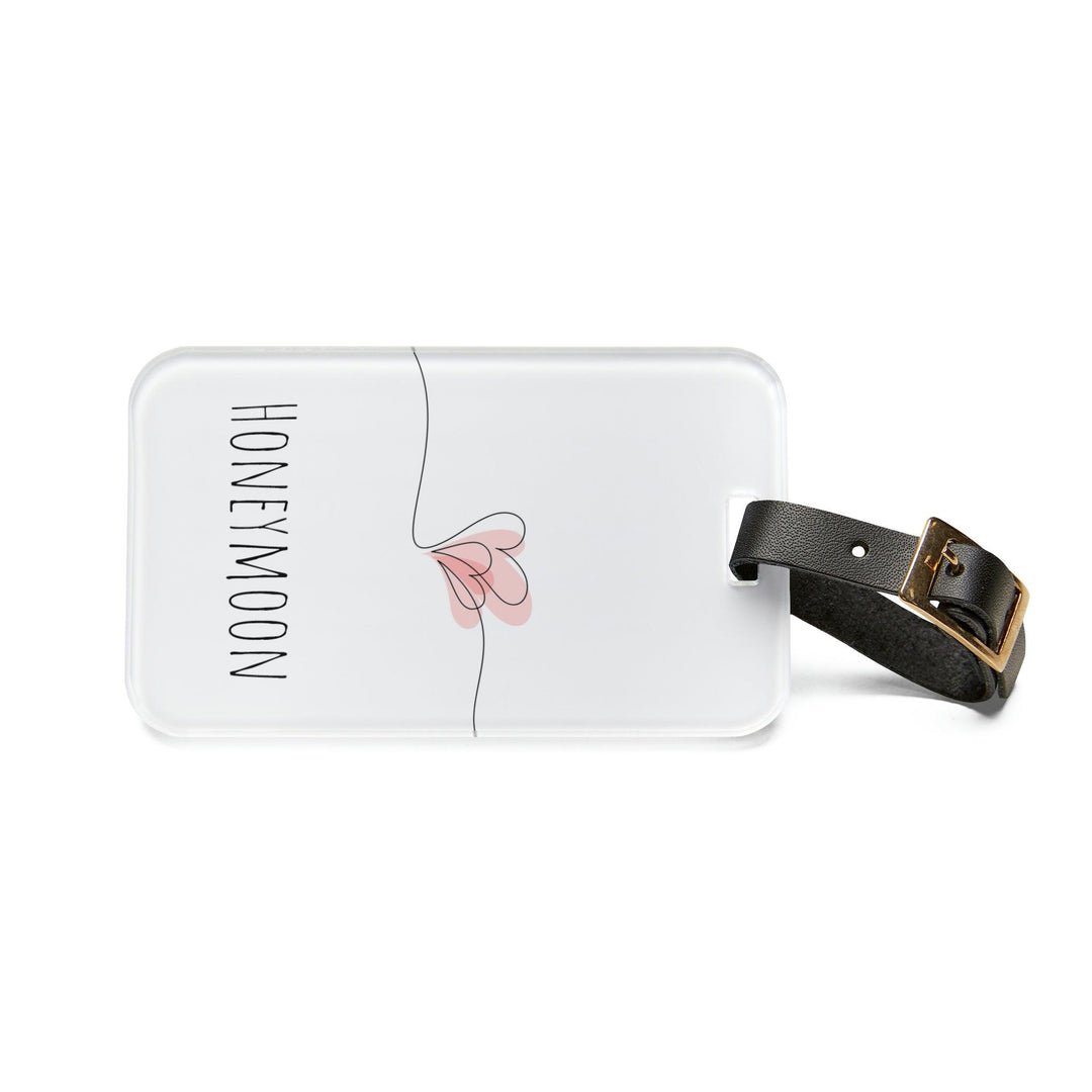 Lisslune | Chic Winter Travel Acrylic Luggage Tag with Leather Pendant for Fashion-Conscious Adventurers