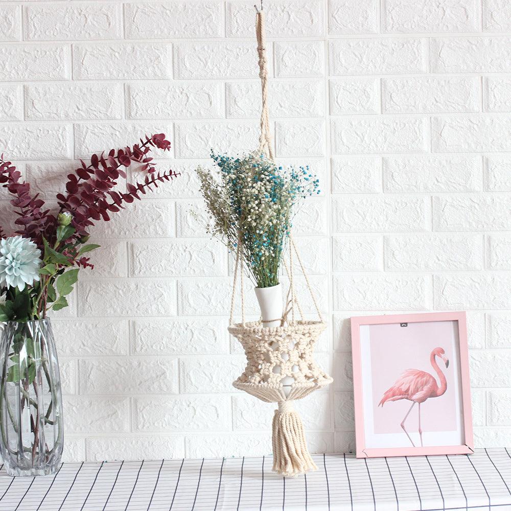 Lisslune | Rustic Beige Handwoven Macramé Plant Hanger