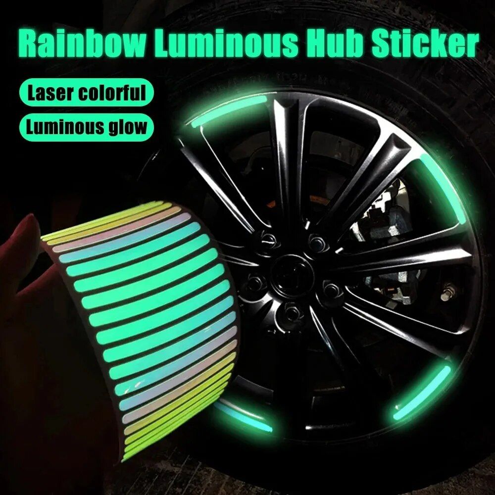 Lisslune | Reflective Wheel Rim Safety Stickers for Cars and Motorcycles