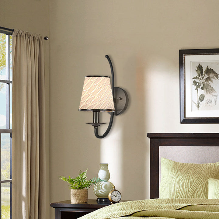 Skørter | 1 Head Wall Light with Cone Shade Beige/Blue-Turquoise/Green Glass Contemporary Style Hallway Wall Light