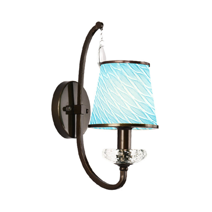Skørter | 1 Head Wall Light with Cone Shade Beige/Blue-Turquoise/Green Glass Contemporary Style Hallway Wall Light