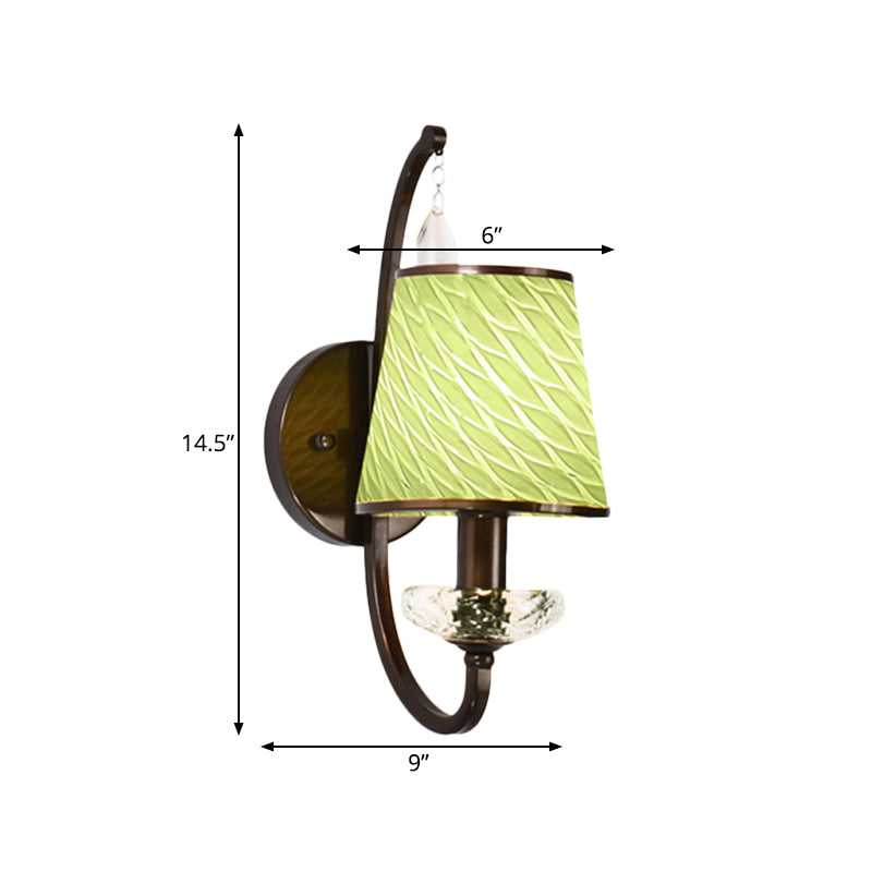 Skørter | 1 Head Wall Light with Cone Shade Beige/Blue-Turquoise/Green Glass Contemporary Style Hallway Wall Light