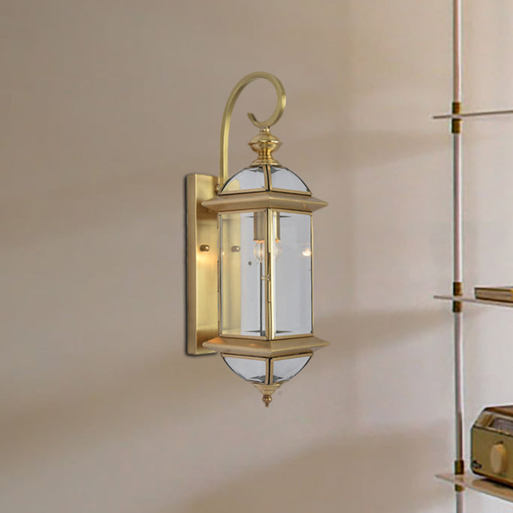 Skørter | Metal Brass Wall Lamp Geometric 1 Head Traditional Wall Mount Lamp for Living Room