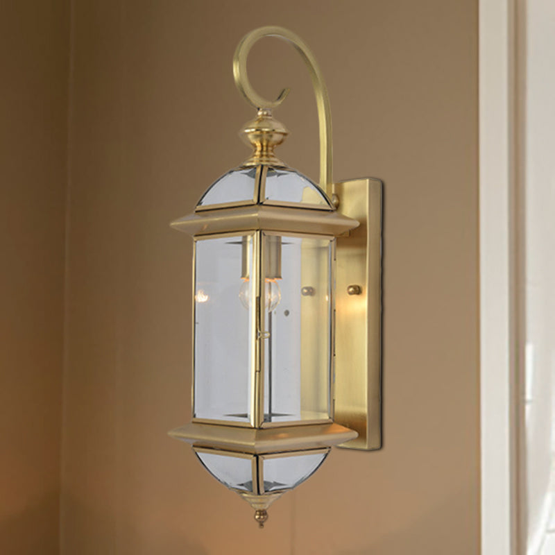 Skørter | Metal Brass Wall Lamp Geometric 1 Head Traditional Wall Mount Lamp for Living Room