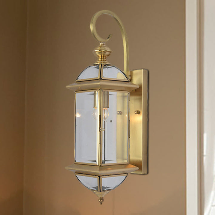 Skørter | Metal Brass Wall Lamp Geometric 1 Head Traditional Wall Mount Lamp for Living Room