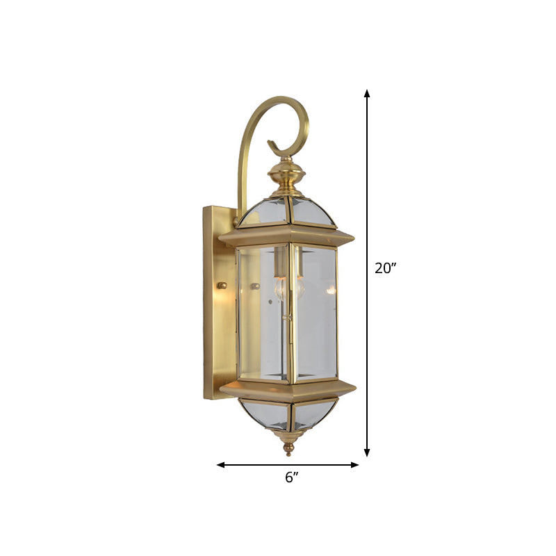 Skørter | Metal Brass Wall Lamp Geometric 1 Head Traditional Wall Mount Lamp for Living Room