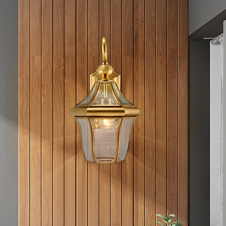 Skørter | Metal Gold Wall Sconces Lighting Lantern 1-Light Traditional Wall Lamp Fixture for Living Room