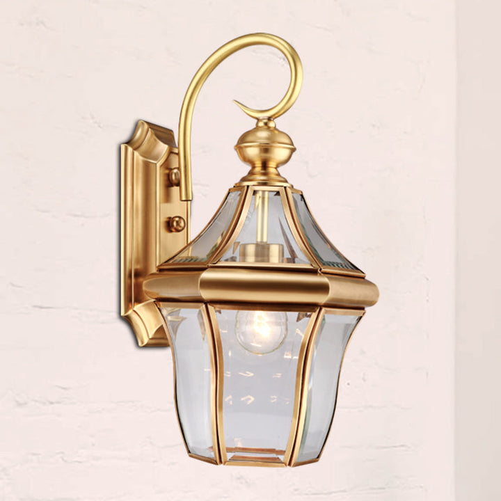 Skørter | Metal Gold Wall Sconces Lighting Lantern 1-Light Traditional Wall Lamp Fixture for Living Room