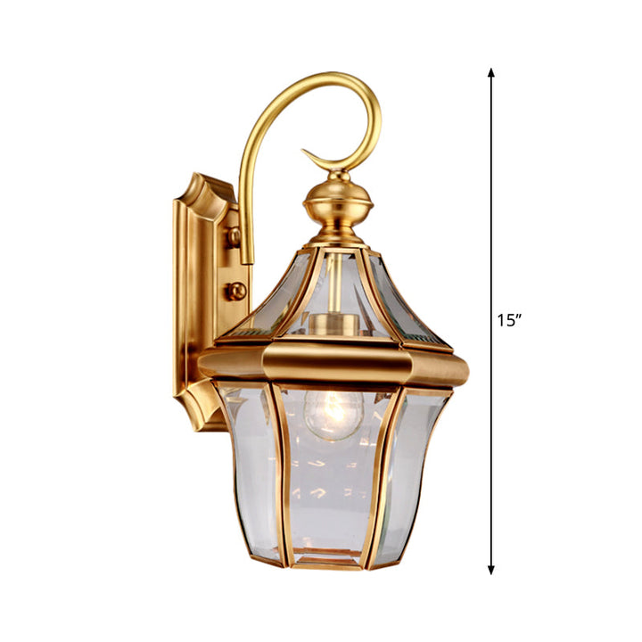Skørter | Metal Gold Wall Sconces Lighting Lantern 1-Light Traditional Wall Lamp Fixture for Living Room