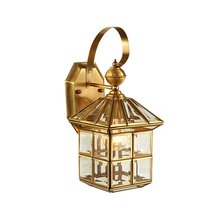Skørter | Cage Metal Wall Lamp Traditionalism 1-Bulb Brass Bedroom Wall Lamp