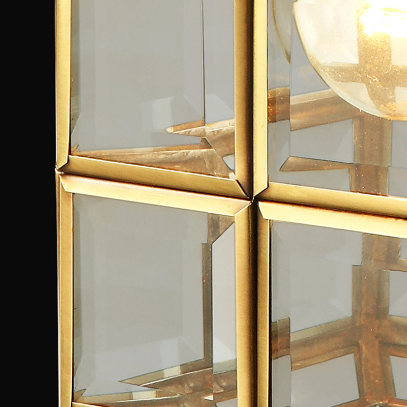 Skørter | Cage Metal Wall Lamp Traditionalism 1-Bulb Brass Bedroom Wall Lamp