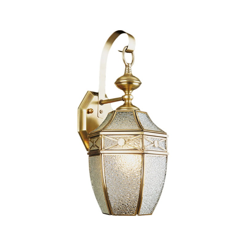Skørter | Traditional Lantern Wall Lamp 1-Light Metal Wall Lighting Fixture in Brass for Outdoor