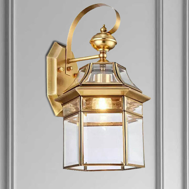 Skørter | 1 Light Bulb Wall Lamp Traditional Open Bottom Metal Wall Lighting Fixture in Brass for Living Room