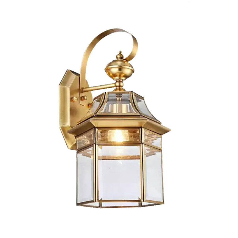 Skørter | 1 Light Bulb Wall Lamp Traditional Open Bottom Metal Wall Lighting Fixture in Brass for Living Room