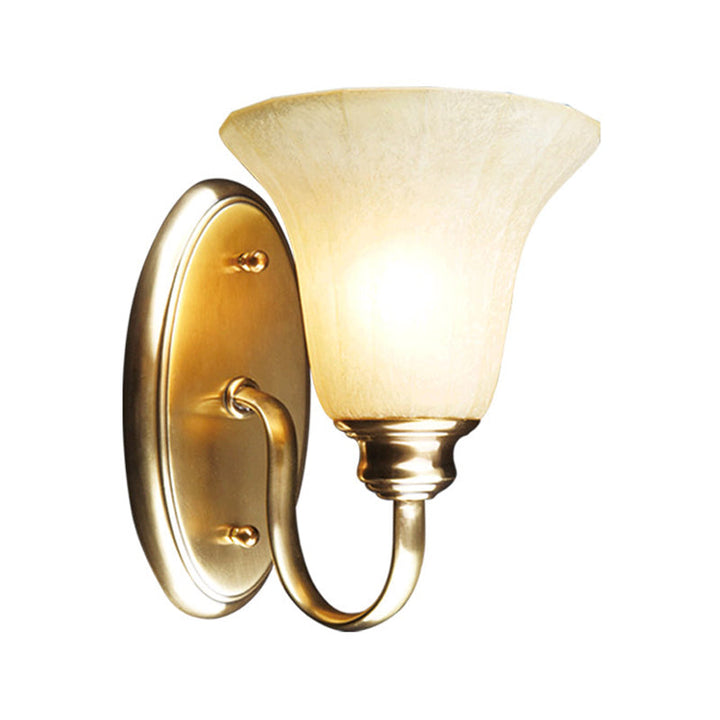 Skørter | Metallic Goose Neck Wall Lamp Modern Style 1 Head Hall Gold-Finish Wall Light with Opal Glass Shade