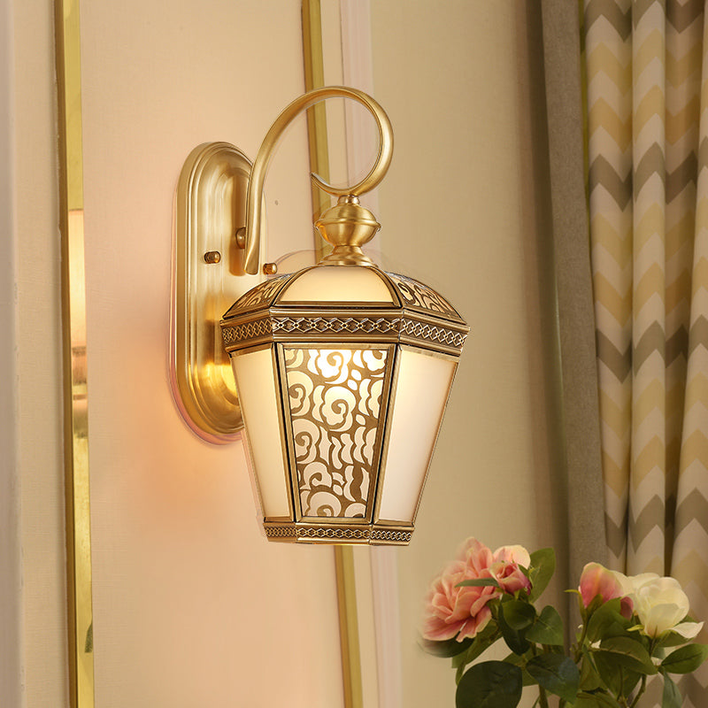 Skørter | Metallic Brass Wall Lamp Lighting Birdcage 1-Light Traditional Wall Fixture for Hallway, 6"/7.5" Wide