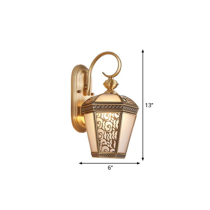 Skørter | Metallic Brass Wall Lamp Lighting Birdcage 1-Light Traditional Wall Fixture for Hallway, 6"/7.5" Wide