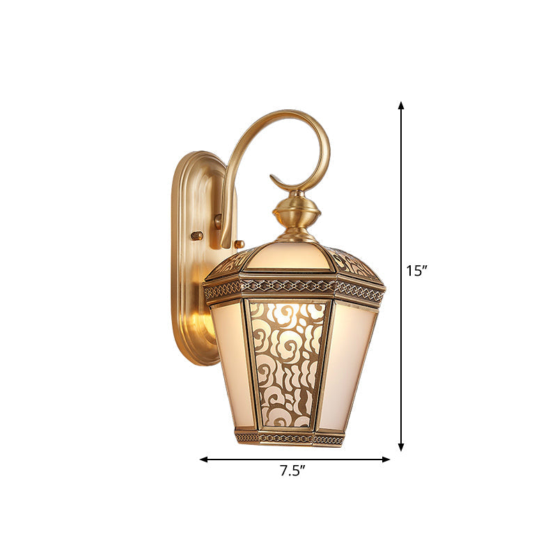 Skørter | Metallic Brass Wall Lamp Lighting Birdcage 1-Light Traditional Wall Fixture for Hallway, 6"/7.5" Wide